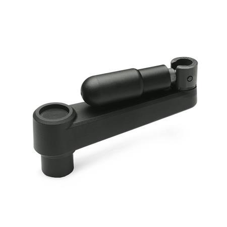 Otto Ganter Cranked Handle with Retractable Handle Plastic, GN 570.3